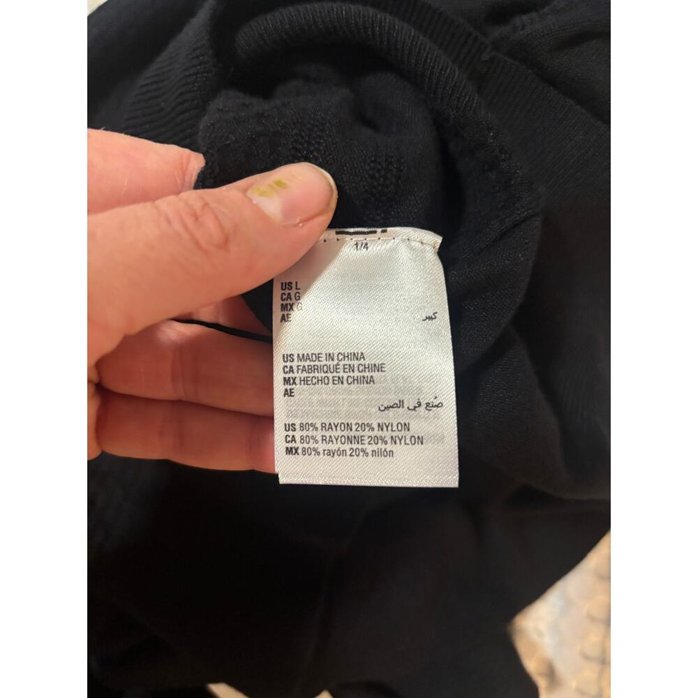 Charter Club Fine Gauge Button Front Cardigan Black Women's Large NWT - Picture 5 of 5